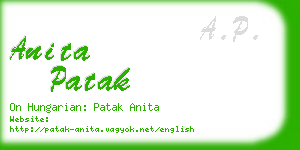 anita patak business card